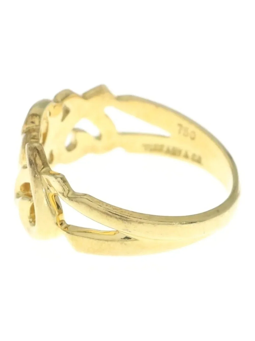 Tiffany & Co 18k Yellow Gold Paloma Picasso Triple Loving Heart Ring